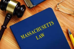 massachusetts law book and gavel